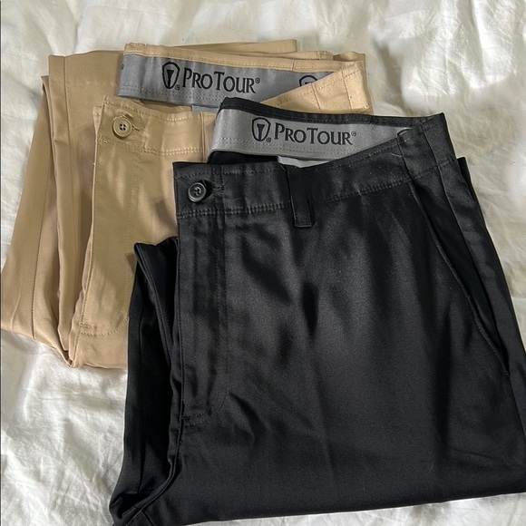 Men's Black and Tan Pro Tour Golf Pants - Picture 1 of 2